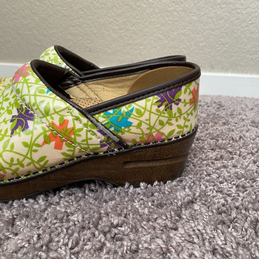 DANSKO Vegan Floral Pro Fabric Starburst Medical Nurse Mules Clogs Size 37/6.5-7 - Picture 9 of 12